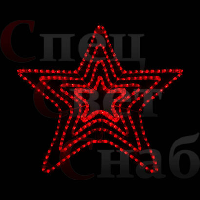 Светодиодная макушка "Четырехконтурная звезда" 80см