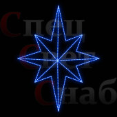 Макушка Северная звезда на елку 2D синяя 50см
