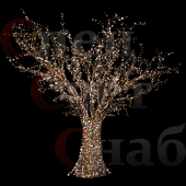 Светодиодная фигура к 9 мая Дерево-Клен, металлокаркас, теплое-белое свечение
