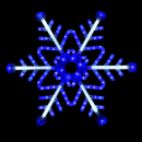 Светодиодная Снежинка "Бегущая" Бело-синяя 80 см