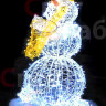 Фигура световая "Снеговик с саксофоном" 1,6*0,9*0,85 м