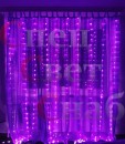 Светодиодный занавес на окно. Фиолетовое свечение. 1,5 м х 1 м