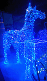 Световая уличная фигура "Конь". Синее свечение