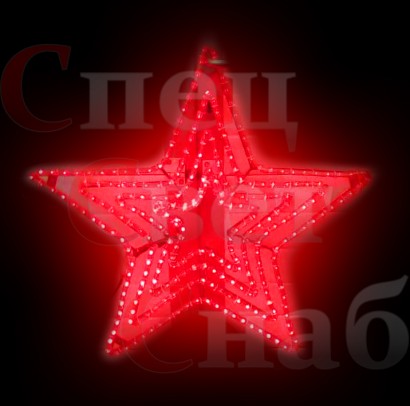 Световое панно. Звезда красная четырехконтурная