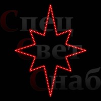 Макушка Северная звезда на елку 2D красная 100 см