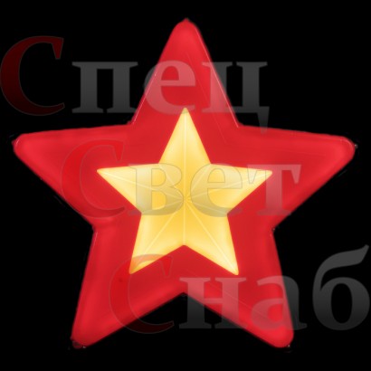 Светодиодная фигура на стену. Звезда пластик Красная 58см