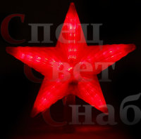 Звезда Красная Ёлочная. 30LED. Пластик