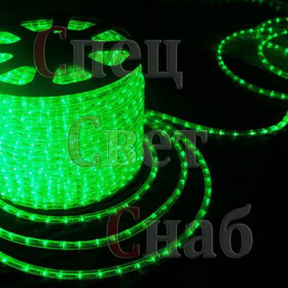 Cветодиодный дюралайт Зеленый 13 мм Чейзинг 100 м