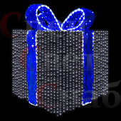 Световая фигура 3D "Белый подарок" 1.3х1х1м