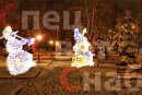 Новогодняя светодиодная композиция "Снеговики-1"