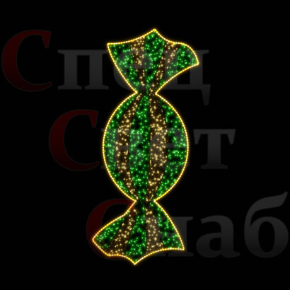 Светодиодная фигура "Конфетка Карамель" Зелено-желтая