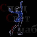 Световая фигура уличная декорация "Фигуристка-1" Синяя